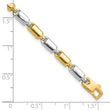14k Two-tone Polished Fancy Rectangular Link Bracelet