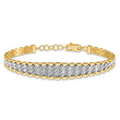 14K Two-tone Polished / Diamond-cut w/.5in ext. Bracelet