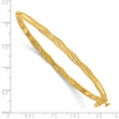 14K Polished and Textured Twisted Hinged Bangle