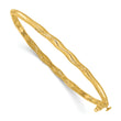 14K Polished and Textured Twisted Hinged Bangle