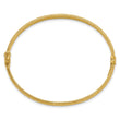 14K Polished/Textured and Diamond-cut Hinged Bangle