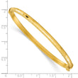 14K Polished/Textured and Diamond-cut Hinged Bangle