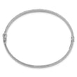14K White Gold Polished/Textured and Diamond-cut Hinged Bangle