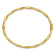 14K Polished and Diamond-cut Twisted Hinged Bangle