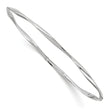 14K White Gold Twisted Bangle with Polished Rhodium Finish - 8.25