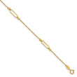 14K Polished and Diamond-cut Fancy 9in Plus 1in ext. Anklet