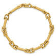 14K Polished and Satin Fancy Link Bracelet