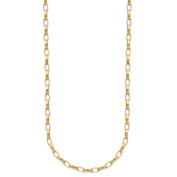 14K Polished Fancy Link with .5in ext. Necklace