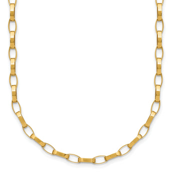 14K Polished Fancy Link with .5in ext. Necklace
