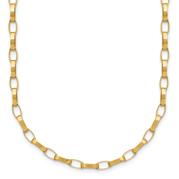 14K Polished Fancy Link with .5in ext. Necklace