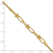 14K Polished/Diamond-cut/Textured Fancy Link Bracelet