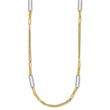 14K Two-tone Polished and Textured Fancy Link Necklace