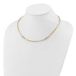 14K Two-tone Polished and Textured Fancy Link Necklace
