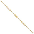 14K Polished and Diamond-cut Fancy Link Bracelet