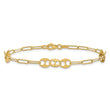 14K Polished and Diamond-cut Fancy Link Bracelet