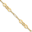 14K Polished and Diamond-cut Fancy Link Bracelet