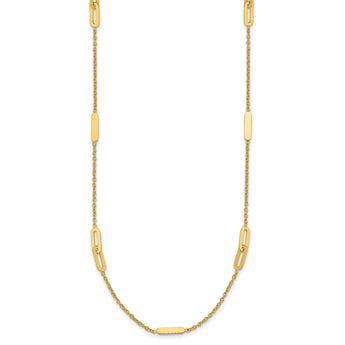 14K Polished Fancy Link with 2in ext. Necklace