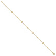 14K Polished and Diamond-cut 10in Plus 1in ext. Anklet