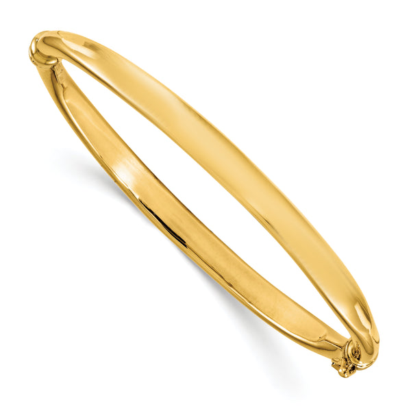 14K Polished Hinged Bangle