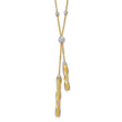 14K Two-tone Polished/Satin/Dia-cut Fancy with 2in ext. Necklace