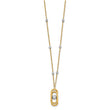 14K Two-tone Polished and Dia-cut Fancy with 2in ext. Necklace