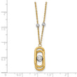 14K Two-tone Polished and Dia-cut Fancy with 2in ext. Necklace