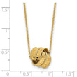 14K Polished and Diamond-cut Fancy Knot with 2in ext. Necklace