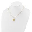 14K Polished and Textured Fancy with 2in ext. Necklace - Birthstone Company