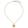 14K Polished and Textured Fancy with 2in ext. Necklace - Birthstone Company