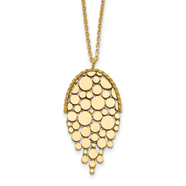 14K Polished Fancy with 2in ext. Necklace