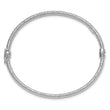 14K White Gold Polished and Textured Hinged Bangle