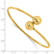 14K Polished and Diamond-cut Bypass Cuff Bangle
