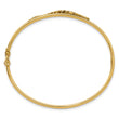 14K Polished Leaf Hinged Bangle