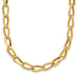 14K Polished and Diamond-cut Fancy Link Necklace