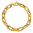 14K Polished and Textured Fancy Link Bracelet
