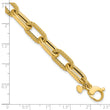 14K Polished and Textured Fancy Link Bracelet