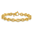 14K Polished and Textured Fancy Link Bracelet
