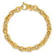 14K Polished and Textured Fancy Link Bracelet