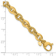 14K Polished and Textured Fancy Link Bracelet