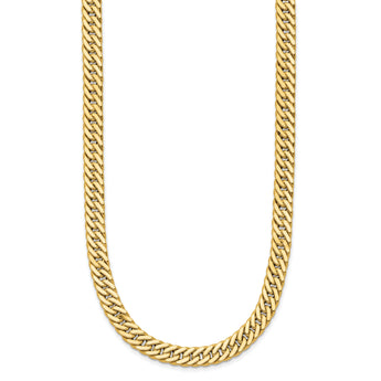 14K Polished and Satin Reversible Fancy Curb Necklace