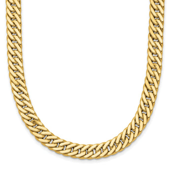 14K Polished and Satin Reversible Fancy Curb Necklace