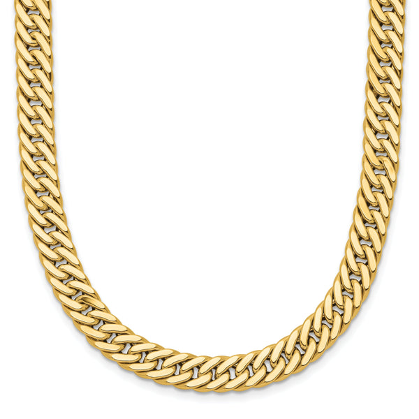 14K Polished and Satin Reversible Fancy Curb Necklace