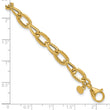 14K Polished and Satin Fancy Link Bracelet