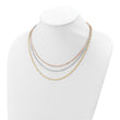 14K Tri-color Polished 3-Strand Link Necklace