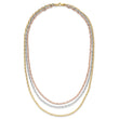 14K Tri-color Polished 3-Strand Link Necklace