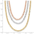 14K Tri-color Polished 3-Strand Link Necklace