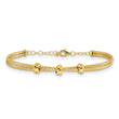 14K Polished Woven 3 Knot Adjustable Bangle