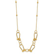 14K Polished/Textured/Dia-cut Fancy Link with 2in ext. Necklace