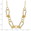 14K Polished/Textured/Dia-cut Fancy Link with 2in ext. Necklace