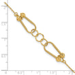 14K Polished and Diamond-cut Fancy Link with 1in ext. Bracelet